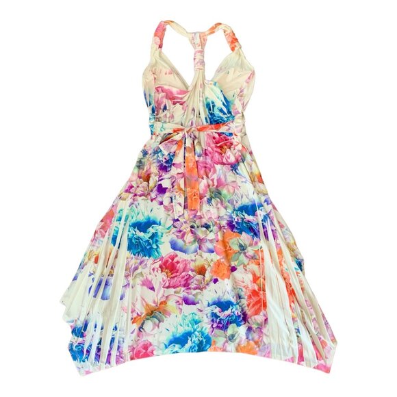 Nani Kai Hawaiian Midi Floral Dress Size Small Fits Size 16 Womens - Picture 7 of 9